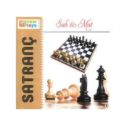New Toys Ahşap Tablalı Satranç 20x20 - Thumbnail