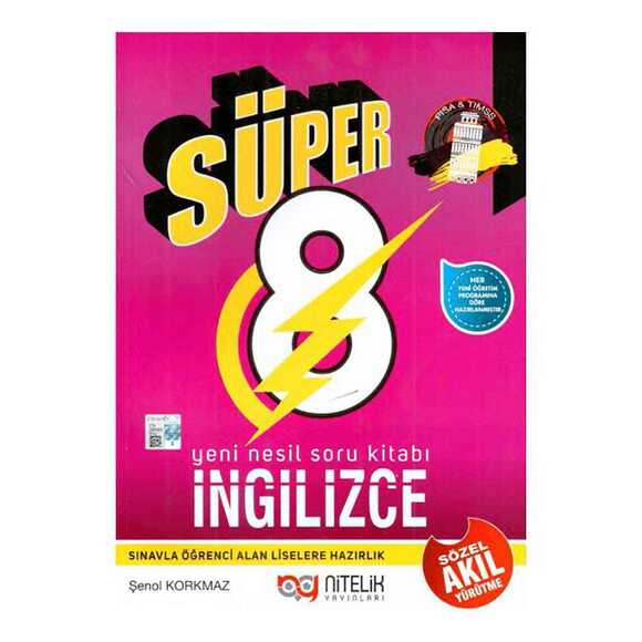 Nitelik 8.Sınıf Yeni Nesil Süper İngilizce Soru Kitabı 