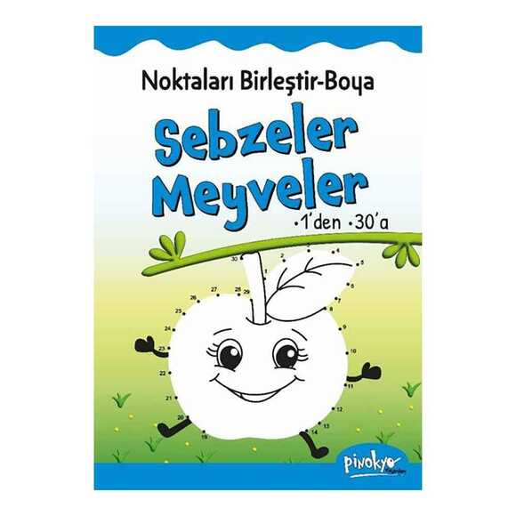 Noktaları Birleştir Boya Sebzeler Meyveler 1’den 30’a