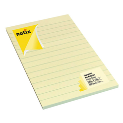 Notix Pastel Sarı Çizgili Notluk 100 Yaprak 100x150 mm - Thumbnail