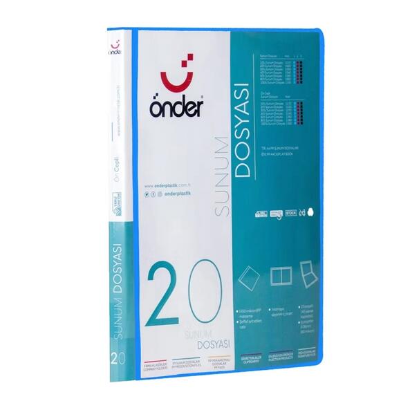 Önder 1220-1 Ön Cepli Sunum Dosyası 20’li Mavi