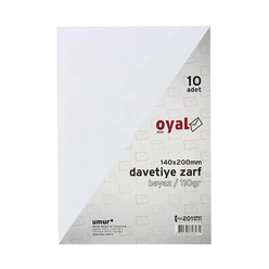 Oyal Davetiye Zarf Beyaz 110Gr 14x20cm 10’lu 8228 - Thumbnail