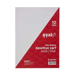 Oyal - Oyal Davetiye Zarfı Beyaz 13X18Mm 90Gr 10’Lu