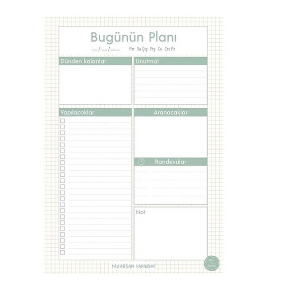 Paloma Ajanda Süresiz Günlük Planlayıcı Minimal Desenli