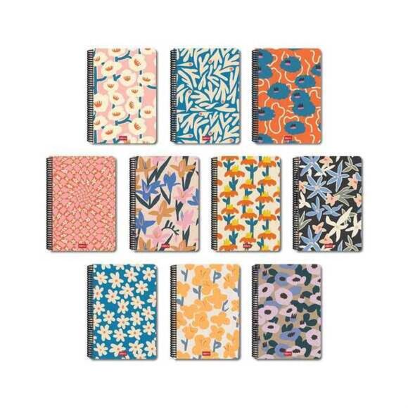 Papirüs Çiçek Spiralli Pp Kapak 16x23 72yp. Kareli Defter
