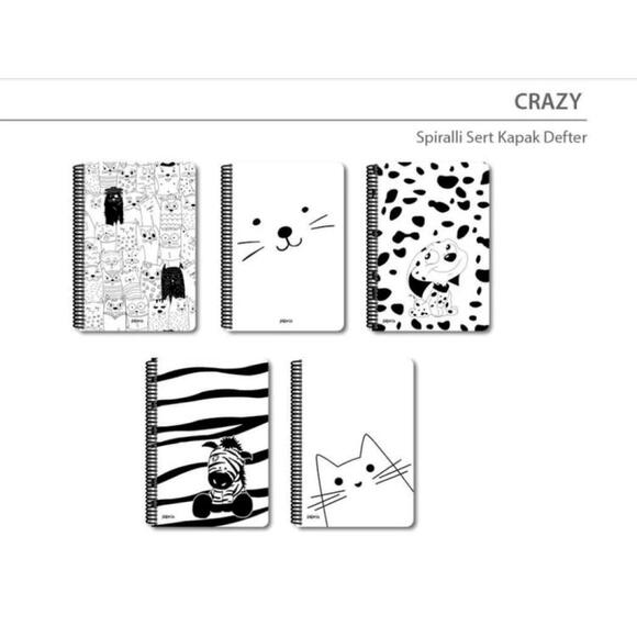 Papirüs Crazy Spiralli Sert Kapak 16X23 120yp. Çizgisiz