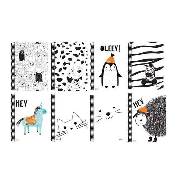 Papirüs Crazy Spiralli Sert Kapak A4 100yp. Kareli