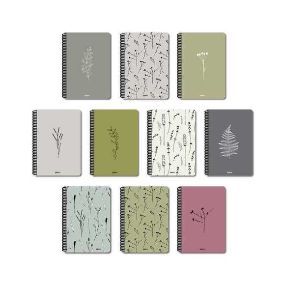 Papirüs Doğa Sert Kapak 100 Yaprak 16x23cm Spiralli Çizgili Defter