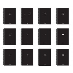 Colornote Papirüs - Papirüs İndigo Spiralli Pp Kapak A4 80yp. Kareli