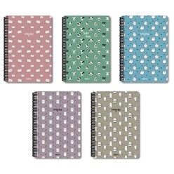 Colornote Papirüs - Papirüs Miyav Spiralli Sert Kapak 16x23 120yp. Çizgili