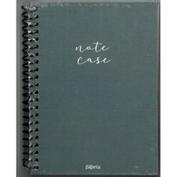 Papirüs Note Case Simli Spiralli Sert Kapak 14x19 120yp. Kareli - Thumbnail