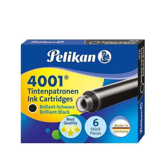 Pelikan Kartuş Serisi TP6X Dolma Kalem Kartuşu Siyah