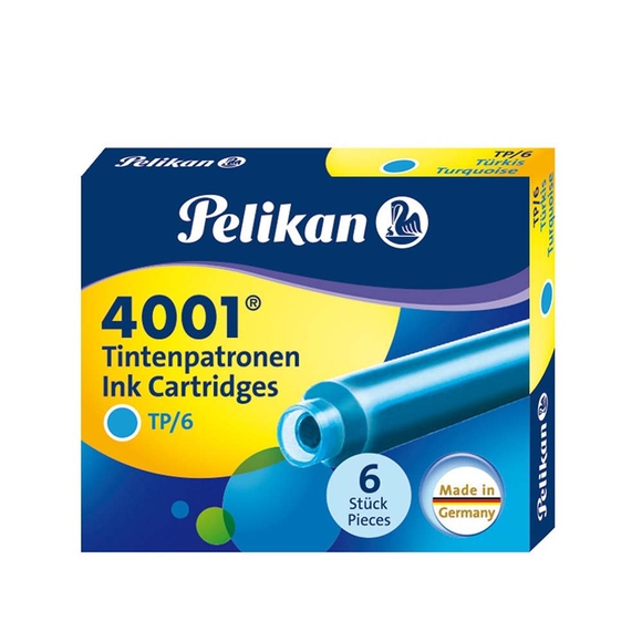 Pelikan Kartuş Serisi TP6X Dolma Kalem Kartuşu Turkuaz