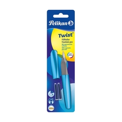 Pelikan P457 Twist Frosted Blue Dolma Kalem Blisterli - Thumbnail