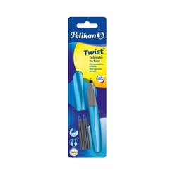 Pelikan P457 Twist Frosted Blue Roller Kalem Blisterli - Thumbnail