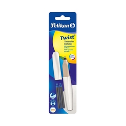 Pelikan P457 Twist Pearl White Roller Kalem Blisterli - Thumbnail