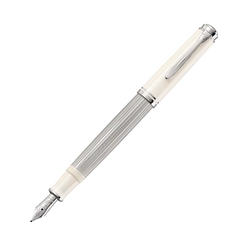 Pelikan Souveran Serisi M405 White silver Dolma Kalem M - Thumbnail