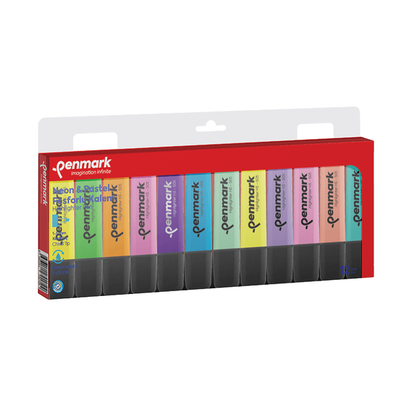 Penmark Fosforlu Kalem 12 li Karışık Renk 6 Pastel+ 6 Neon