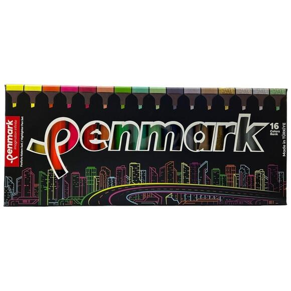 Penmark Fosforlu Kalem 16Lı Kutu 4 Neon 4 Pastel 4 Tropik 4 Simli Hs505