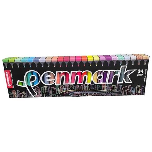 Penmark Fosforlu Kalem 24Lü Kutu 6 Neon+6 Pastel + 6 Tropik+6 Simli Hs505