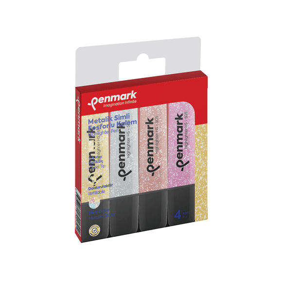 Penmark Fosforlu Kalem 4 lü Simli