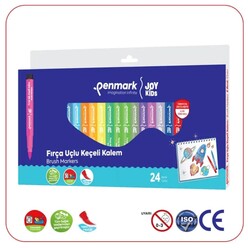 Penmark - Penmark Süper Yıkanabilir Brush Uçlu Keçeli Kalem 24Lü Set Hs708