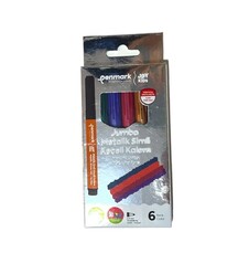 Penmark - Penmark Süper Yıkanabilir Metalik Simli Jumbo Keçeli Kalem 6Lı Set Hs707