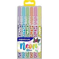 Pensan - Pensan 2801 Jely Jel Kalem Neon 6’lı Karışık Renk
