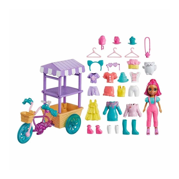 Polly Pocket Bisiklet Dolusu Moda Oyun Seti HHX76