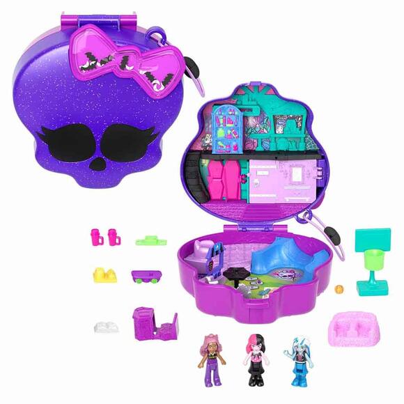 Polly Pocket - Monster High Temalı Kompakt Oyun Seti HVV58
