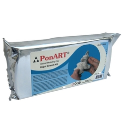 Ponart Doğal Seramik Kili 500 gr Beyaz PSK-1001 - Thumbnail