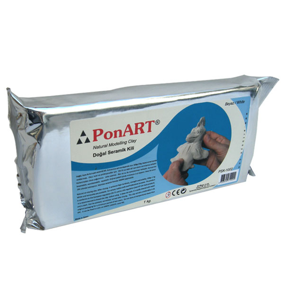 PonART Seramik Kili Hamuru 1000 gr Beyaz