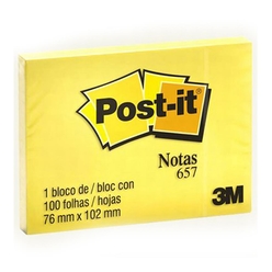 Post-it 100 Yaprak Not Sarı 76x102 mm 657 - Thumbnail