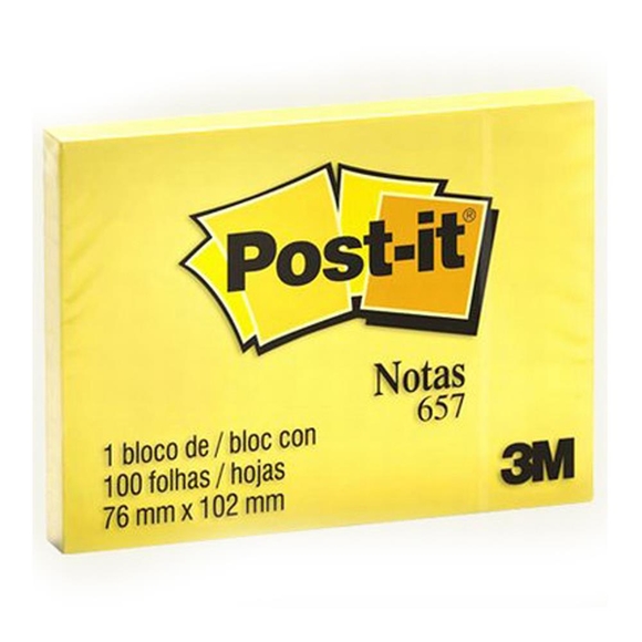 Post-it 100 Yaprak Not Sarı 76x102 mm 657