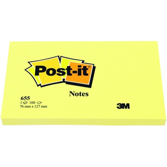 Post-it 100 Yaprak Not Sarı 76x127 mm 655