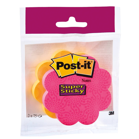 Post-it Çiçek Şekilli Not 150 Yaprak Neon Sarı ve Fuşya FLO2-S