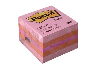 Post-it Not Mini Küp 400 yaprak 52x52 mm Pembe Tonları 2051-P