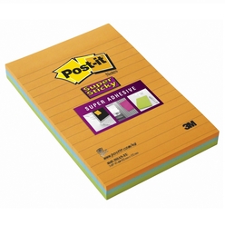 Post-it Super Sticky Neon 3 Renk x 45 Yaprak 102x152 mm 4645-3SSAN - Thumbnail