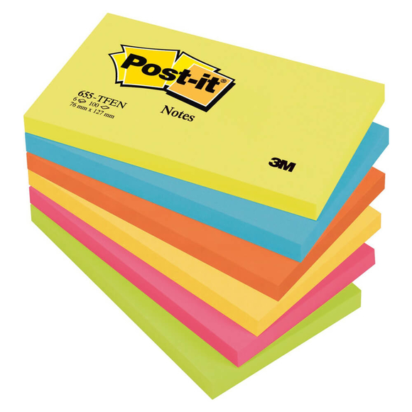 Post-it Yapışkanlı Not kağıdı 76x127 mm Pastel Tonlar 655-TFEN