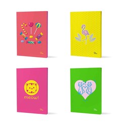 Prestij Neon Baskılı Çizgili Defter PRJ-013 - Thumbnail