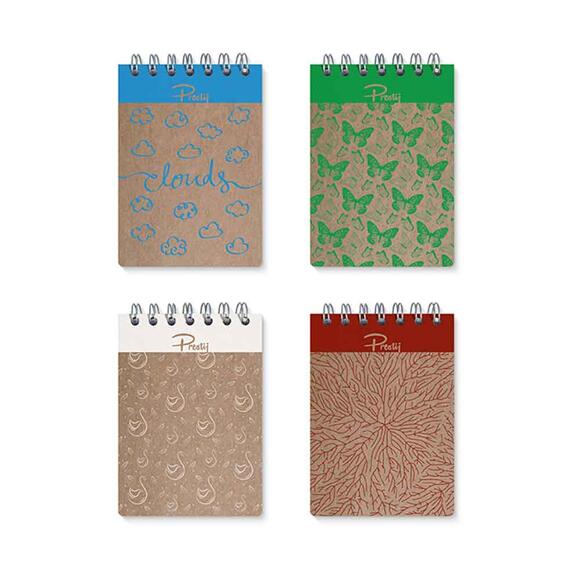 Prestij Sert Kapak Spiralli A6 192 Sayfa Kuğu Kareli Defter PRJ-024