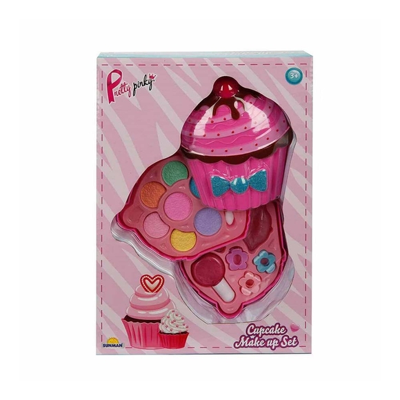 Pretty Pinky Cupcake Şekilli 2 Katmanlı Makyaj Güzellik Seti 