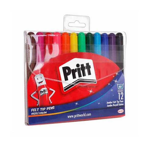 Pritt 1687975 Jumbo Yuvarlak Uç Keçeli Kalem 12 Renk
