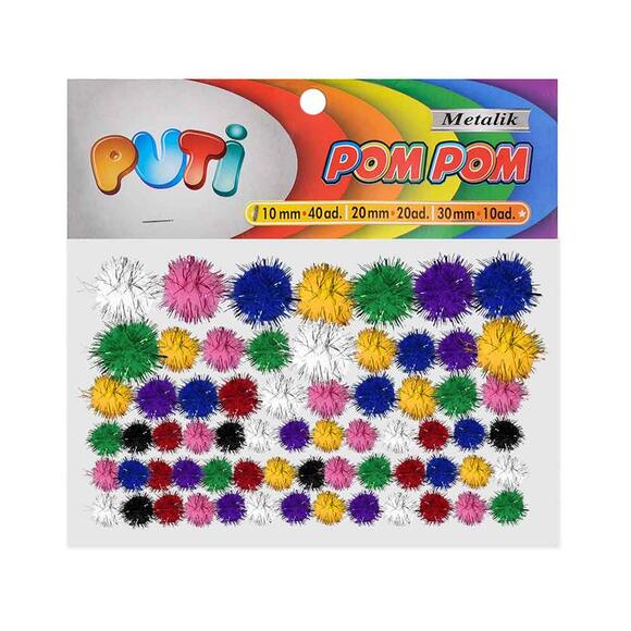 Puti Pom Pom Karışık Metalik 00268