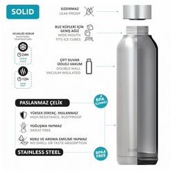 Quokka 4537 Umbra Paslanmaz Çelik Matara 630ml - Thumbnail