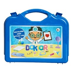 Rastplay Doktor Set Çantalı Stantla Sunum PVC Kaplama Mavi - Thumbnail