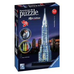 Ravensburger Chrysler Binası - Night 216 Parça 3D Puzzle 125951 - Thumbnail