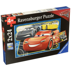 Ravensburger - Ravensburger Disney Cars 3 2x24 Parçalı Puzzle 078080