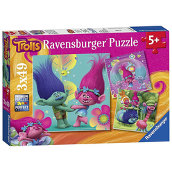 Ravensburger - Ravensburger Trolls 3x49 Parçalı Puzzle 093649