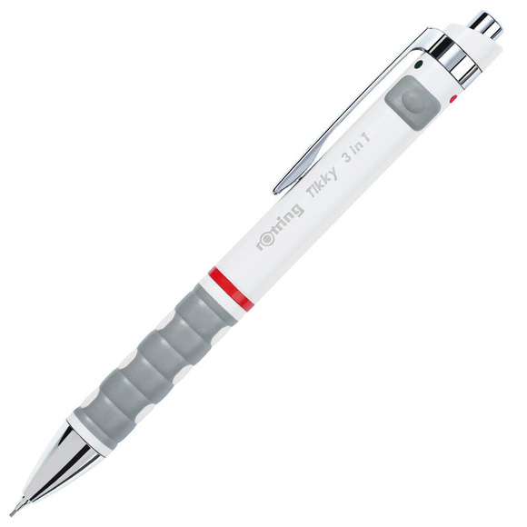 Rotring Tikky 3in1 Versatil Kalem 0.5 mm Beyaz + Tükenmez Kalem Siyah Kırmızı 1904451